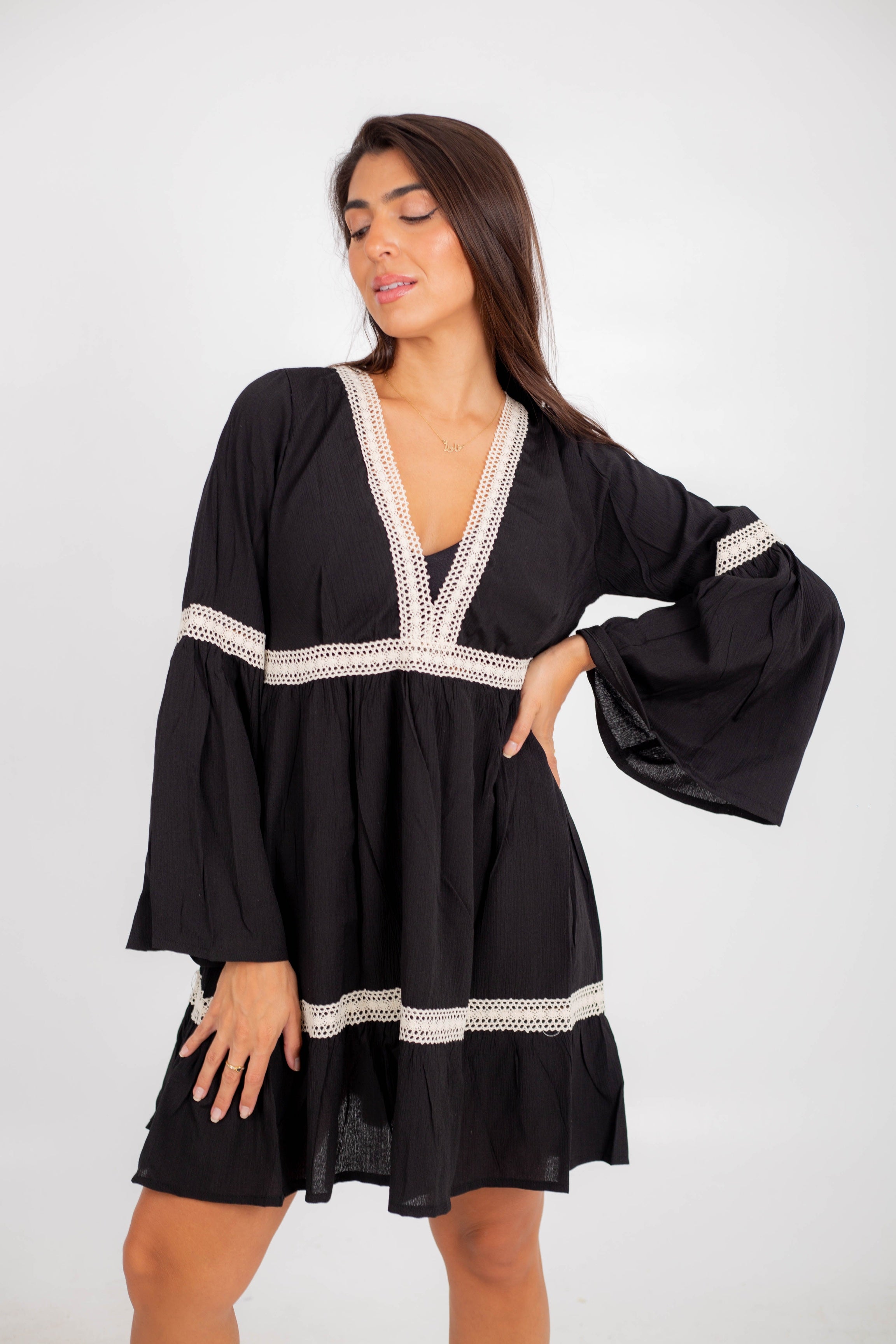 Glamour by the Shore: Multi-Layered Boho Chic Dress  Tawasol Egypt