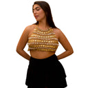 "Shell & Coins Crochet Halter Top"