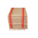 Embroidered Burlap Excellence: A Table Runner with Crescent & Star Accents