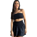Layered Elastic Mini Skirt