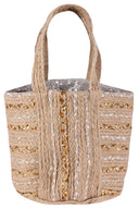 Sandsational Style: The Burlap Sequined Beach Bag (Small)