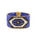 "Midnight Gaze Hand-Beaded Bracelet"