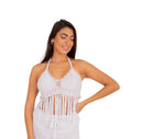 "Shell Seeker: Knitted Top with Dangling Shells"