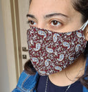 V-SHAPE FLORAL MASK FOR ADULTS, WITH 2 LAYERS FABRIC + A FILTER IN THE MIDDLE