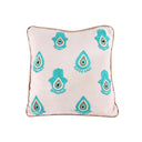 "Elevate Your Comfort: Hand Weaved KAF & Eyes Cushion in mint green"