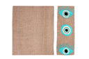 "Eyes That Sparkle: Hand-Embroidered Burlap Placemat"