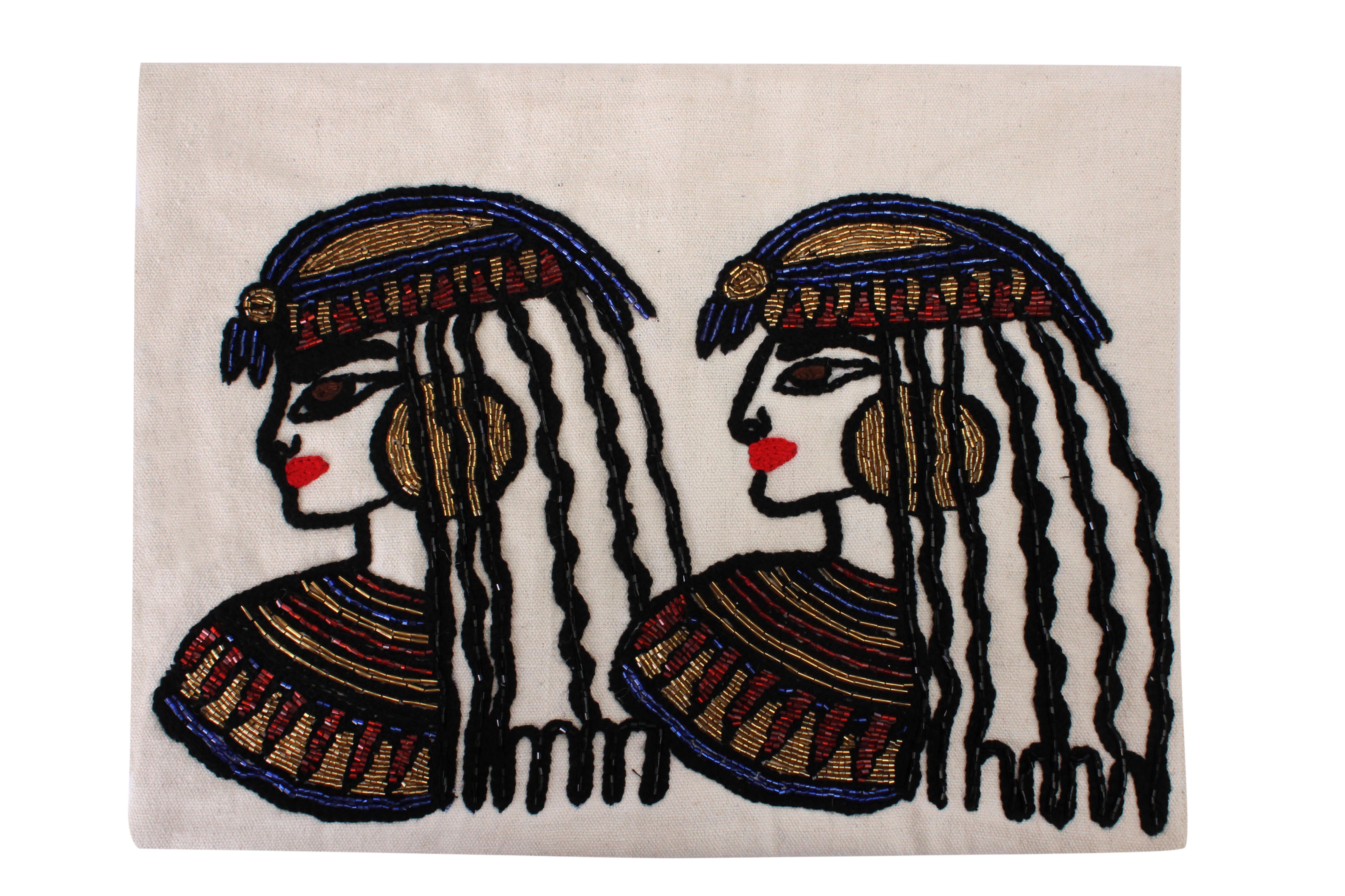 The Cleopatra Handbeaded Ancient Egyptian Goddess Clutch Tawasol Egypt