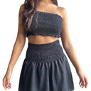 Layered Elastic Mini Skirt