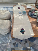 "Exquisite Embroidery: Handmade Kaf Design Runner"