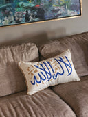 Rectangular Hand-Embroidered Cushion with Arabic Calligraphy