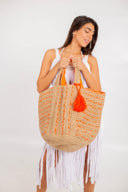 Burlap Beauty: The Perfect Beach Tote in White (Large)