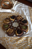 Rustic Elegance: Wooden Serving Platter with Epoxy Detailing