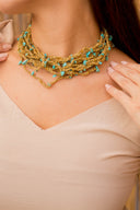 Golden Necklace with Fairuz Stones