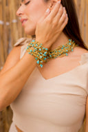 Golden Bracelet with Fairuz Stones