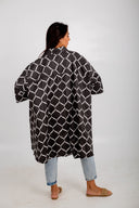 High-low Black & White Cotton Shirt