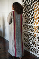 Linen Kaftan with a Touch of Burgundy