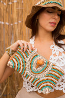 "The BIG Shell Clutch" in Blue