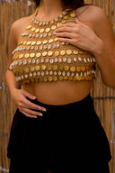 "Shell & Coins Crochet Halter Top"