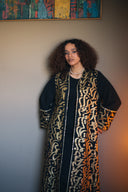 Luxury Arabic Calligraphy Kaftan in black