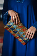 Triangle Tango Hand-beaded Clutch