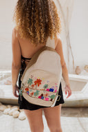 Hand-Embroidered Palm Trees Laptop Sling Bag
