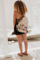 Hand-Embroidered Palm Trees Laptop Sling Bag
