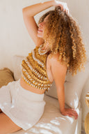"Shell & Coins Crochet Halter Top"