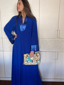 Glow in the Dark with the Abaya Embellished with Shiny Blue Sequins