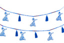 "Embroidered Sufi Beauty: Handmade Ornament Garland in Blue"