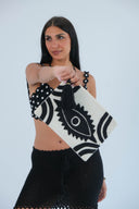 "Eyeconic Charm" - Hand-Embroidered Clutch