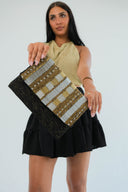 "Bronze Mirage" - Hand-Beaded Clutch