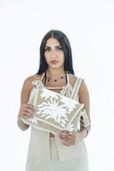"Daisy Dune Crossbody" - Hand-Embroidered Cross Bag