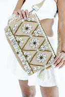 "Boho Shores" - Linen Cross Bag