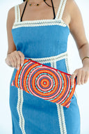 Elegant Eternity: A Hand-beaded Infinity Clutch Embellished with Radiant Stones