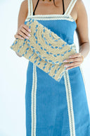 "Denim Dunes" - Hand-Braided Envelope Clutch