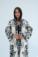 Egyptian Handmade Embroidered Kimono - KAF Design in Black (SHORT)