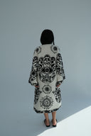 Egyptian Handmade Embroidered Kimono - KAF Design in Black (SHORT)