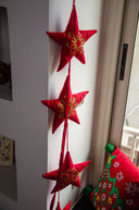 Starry Elegance: Dangling Banner with Embroidered Stars