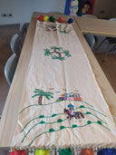 Handmade embroidered table runner (horse design)