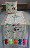 Handmade embroidered table runner (horse design)