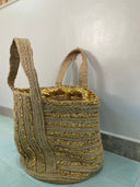 Sandsational Style: The Burlap Sequined Beach Bag (Large)