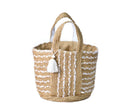 Burlap Beauty: The Perfect Beach Tote in White (Large)