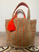 Burlap Beauty: The Perfect Beach Tote in White (Large)