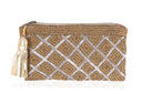 "Golden Mirage" - Hand-Beaded Clutch