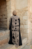 "Tales Woven in Black Velvet Kaftan"
