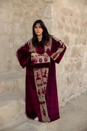 "Tales Woven in Burgundy Velvet Kaftan"