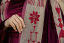 "Tales Woven in Burgundy Velvet Kaftan"