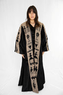 "Tales Woven in Black Velvet Kaftan"