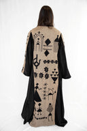 "Tales Woven in Black Velvet Kaftan"