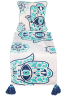 "Mint Hamsa Serenity Table Runner"